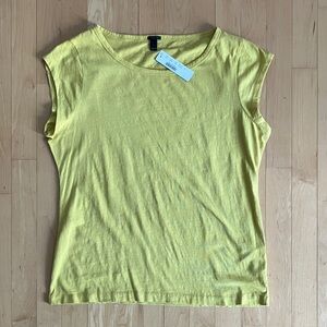 NEW J.Crew Ballet cap-sleeve linen-cotton t-shirt Large